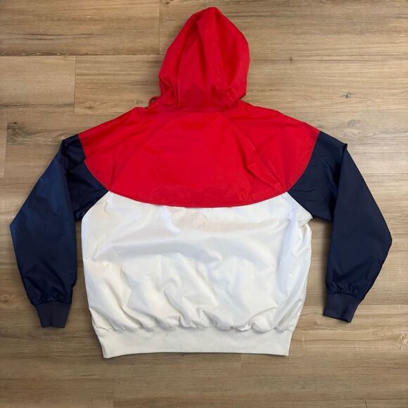 Vintage Nike Red White And Blue Windrunner Hooded Jacket Size Large Windbreaker - Picture 8 of 9